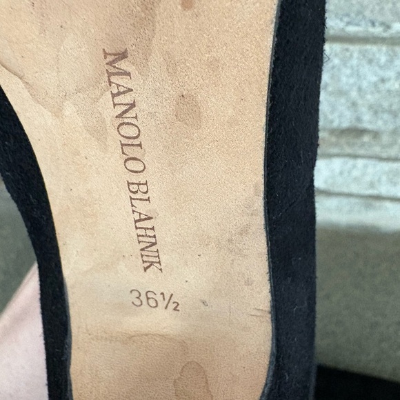 Women’s Manolo Blahnik Black Suede Cage Cutout Tall Boots - Size 36.5/6.5 - Picture 8 of 8